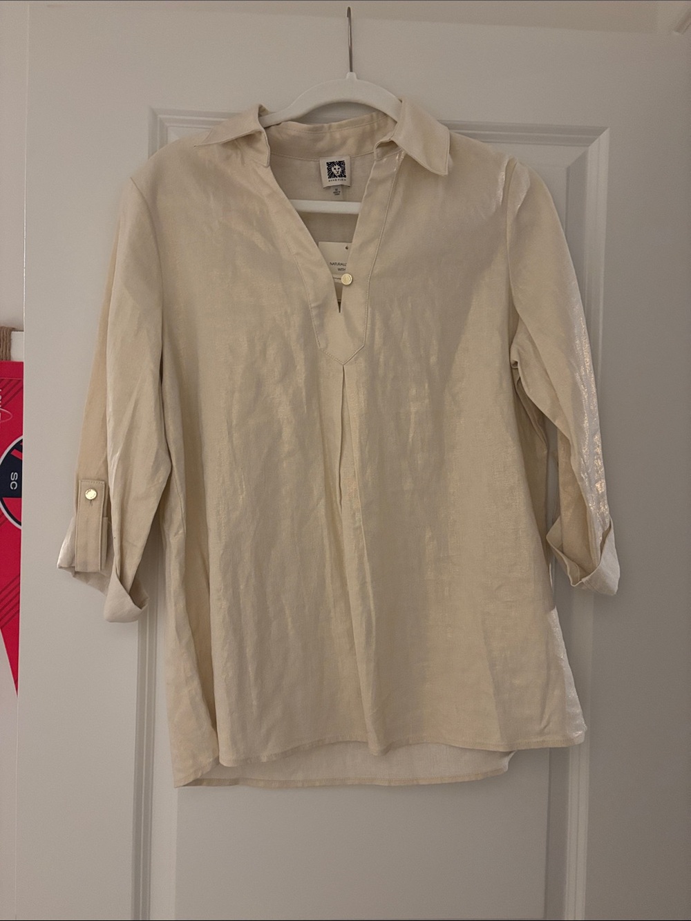 Anne Klein NWT Sheer Linen Blouse originally retailed for $89